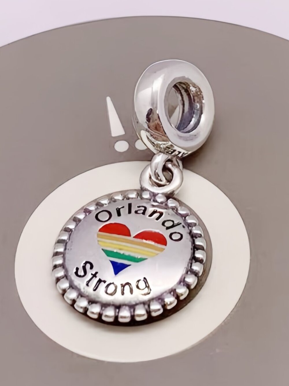 Pandora Sterling Silver Orlando Strong Pride Rainbow Heart Charm Bead